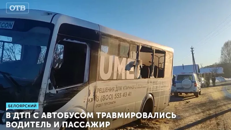 В ДТП с автобусом травмировались водитель и пассажир