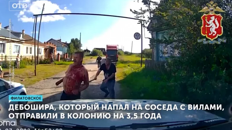 Дебошира, который напал на соседа с вилами, отправили в колонию на 3,5 года