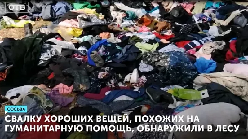 Свалку хороших вещей, похожих на гуманитарную помощь, обнаружили в лесу