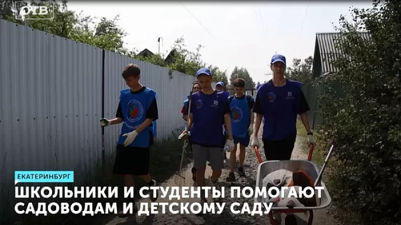 Школьники и студенты помогают садоводам и детскому саду