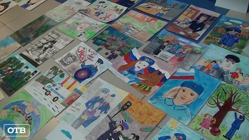 «Мои родители работают в полиции»: маленькие свердловчане рисовали своих мам и пап при исполнении