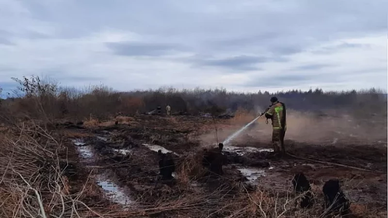 В посёлке Шабровский ликвидирован пожар на торфянике