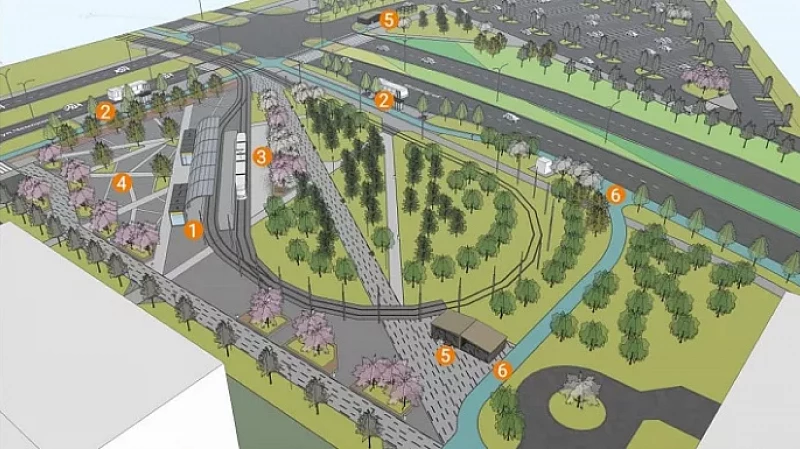 Евгению Куйвашеву презентовали проект трамвайного кольца с мини-парком в Солнечном