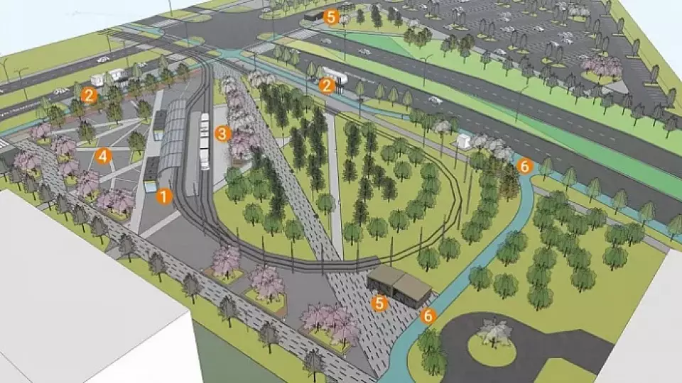 Евгению Куйвашеву презентовали проект трамвайного кольца с мини-парком в Солнечном