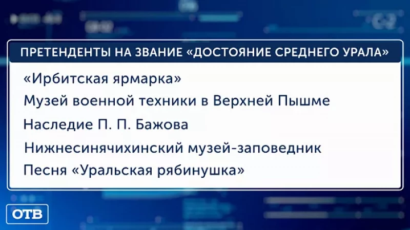 Стартовало голосование за присвоение почётного статуса «Достояние Среднего Урала»