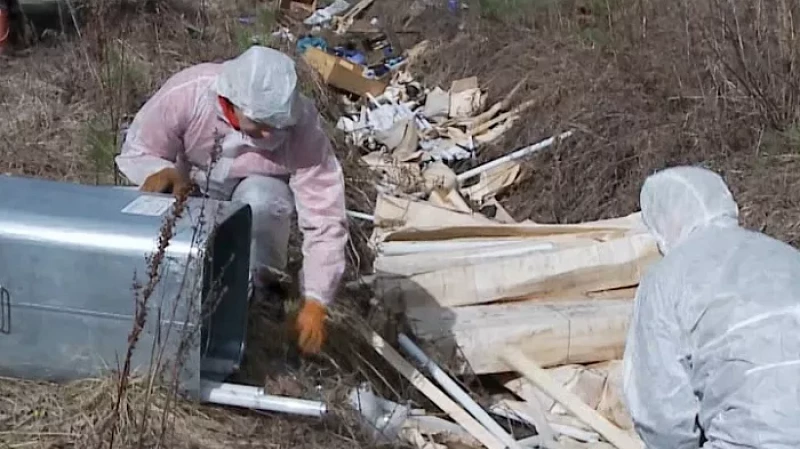 В лесном массиве около Кедровки обнаружили свалку люминесцентных ламп