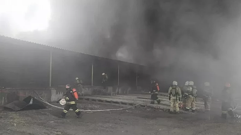 Крупный пожар на Уралмаше: загорелся склад с заморозкой