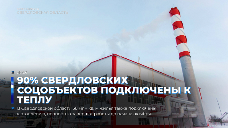 90% свердловских соцобъектов подключены к теплу