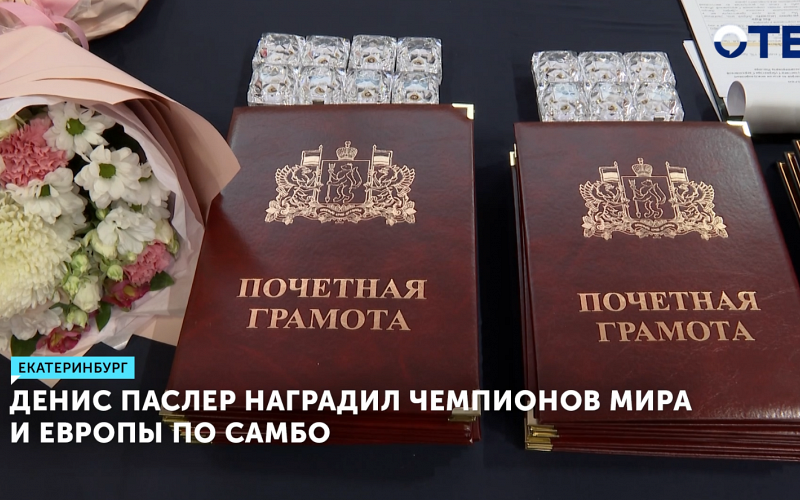 Денис Паслер наградил чемпионов мира и Европы по самбо