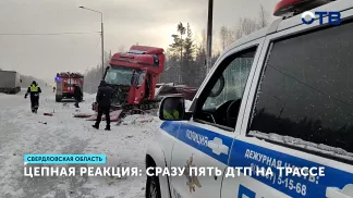 Пять аварий с грузовым транспортом утром заблокировали трассу под Ревдой