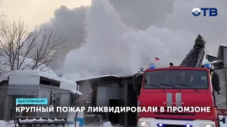 Крупный пожар в промзоне Екатеринбурга ликвидирован силами 38 спасателей