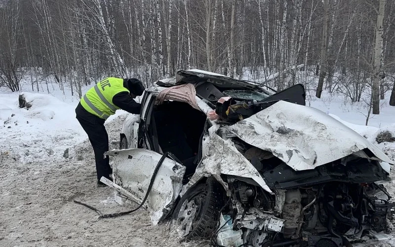 «Хонда» столкнулась с грузовиком под Камышловом: фура опрокинулась в кювет