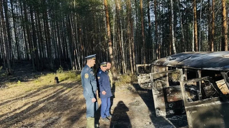 Тела троих рыбаков нашли в сгоревшем автомобиле
