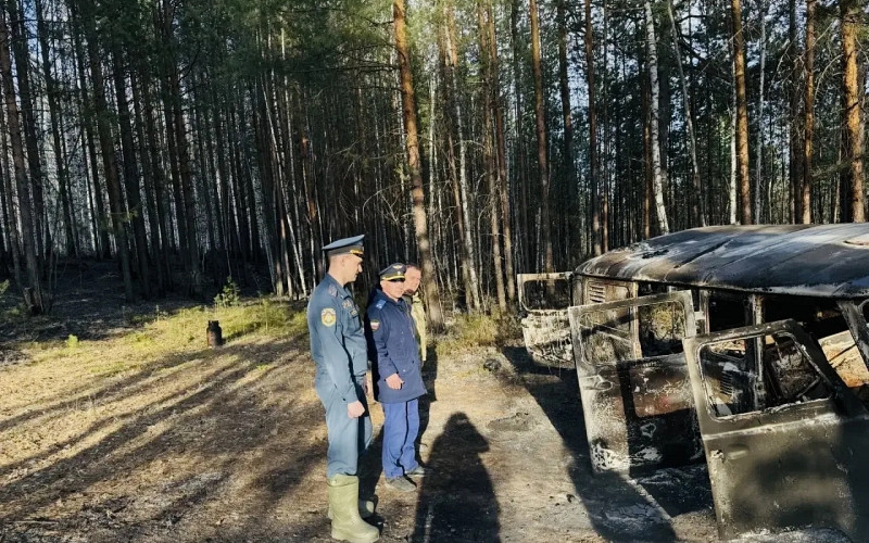 Тела троих рыбаков нашли в сгоревшем автомобиле