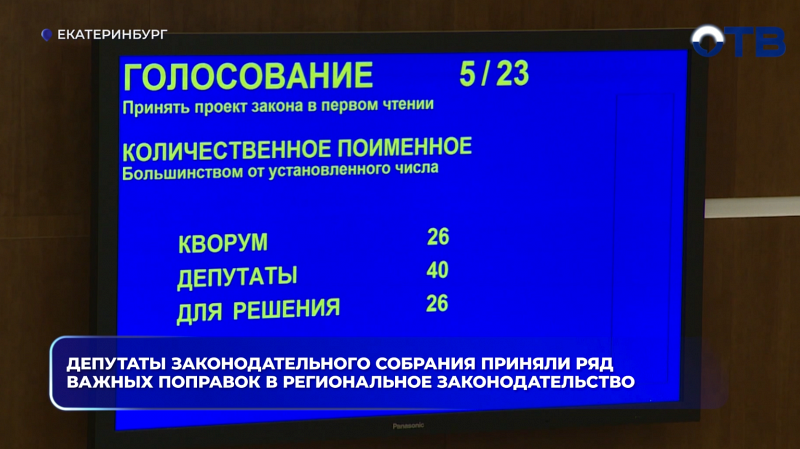 Депутаты Законодательного собрания приняли ряд важных поправок в региональное законодательство