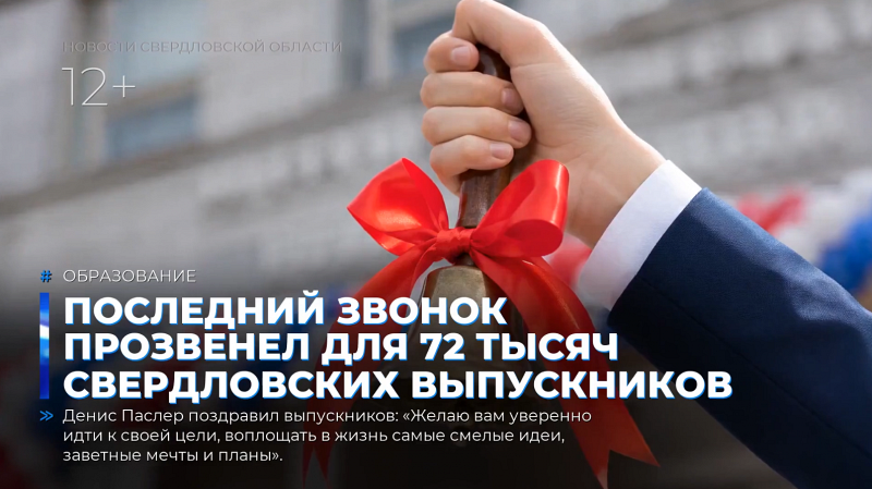 Последний звонок прозвенел для 72 тысяч свердловских выпускников