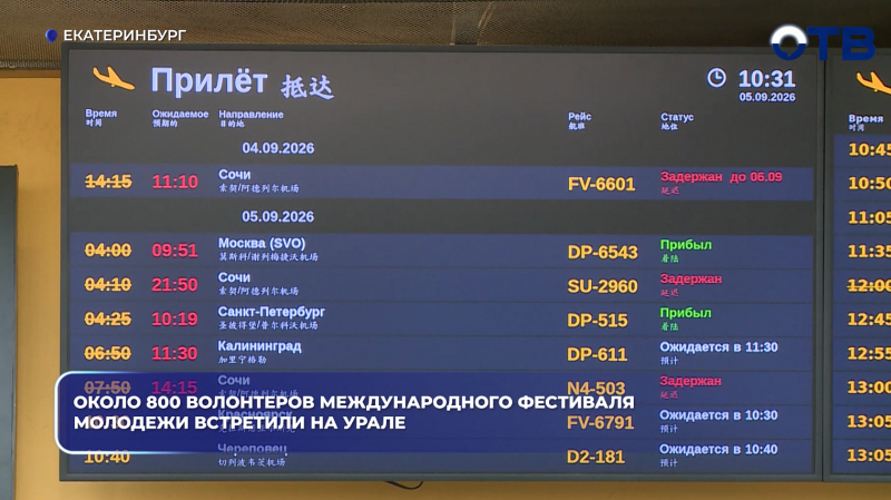 Около 800 волонтеров Международного фестиваля молодежи встретили на Урале
